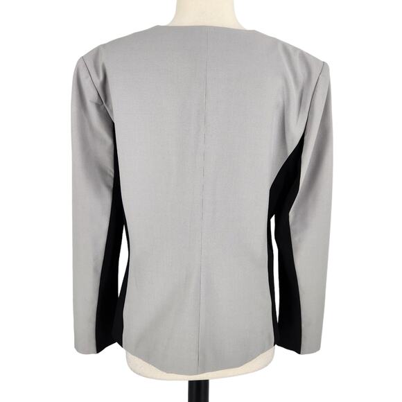 Vintage DKNYC Open Fold Over Front Slimming Sides Color Block Blazer - Picture 4 of 6